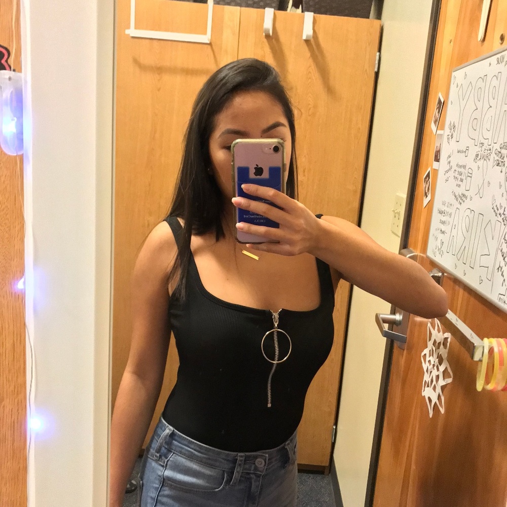 Black body suit with zipper US 2 (xs/s)